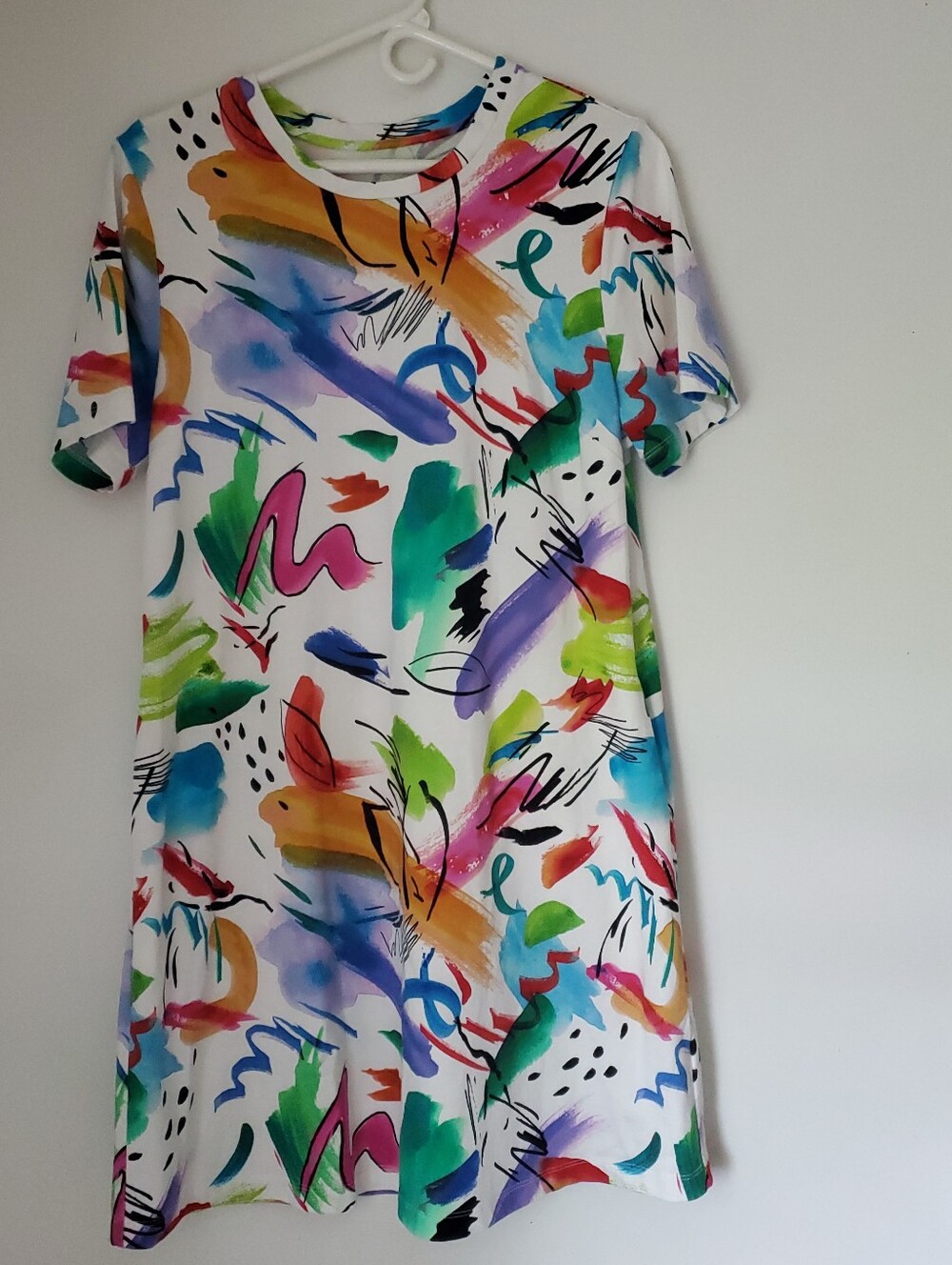 Aimee Kestenberg Womens T-Shirt Dress Small A-Line Art To Wear Whimsical Novelty